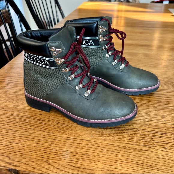 ⭐️ NAUTICA Womens Green Phoenix Round Toe Block Heel Lace-Up Hiking Boots 6 - Picture 10 of 12